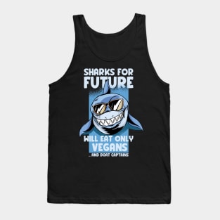 Funny Vegan Shark Lover Climate Activist Parody Tank Top